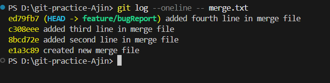 git log --oneline -- merge.txt