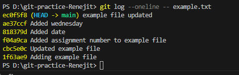 git log --oneline