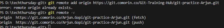 Git Add & verify origin