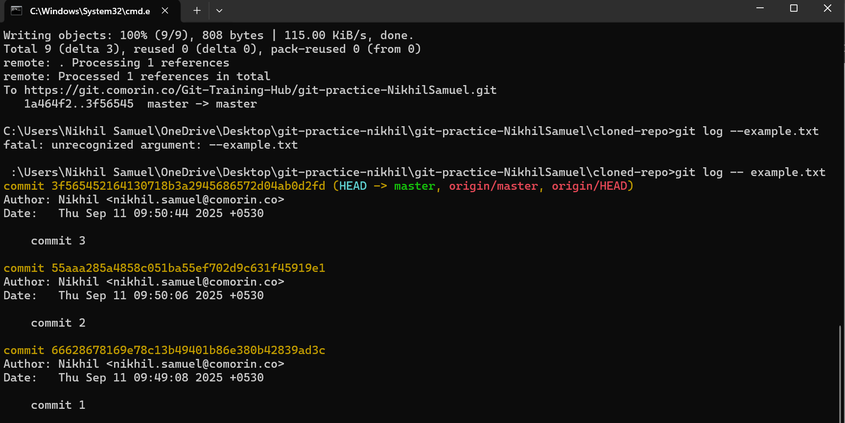 git log -- example.txt