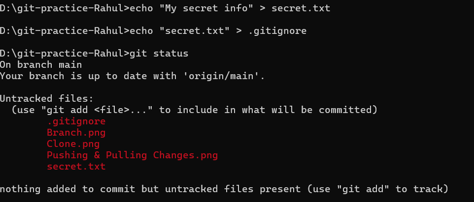 Ignoring Files with .gitignore