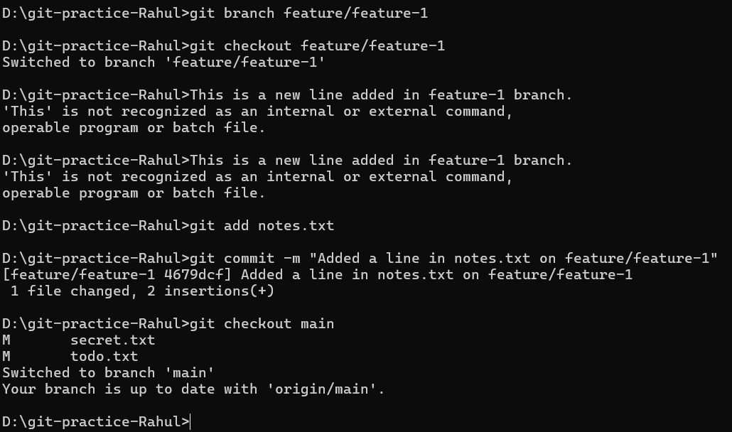 Creating & Switching Branches