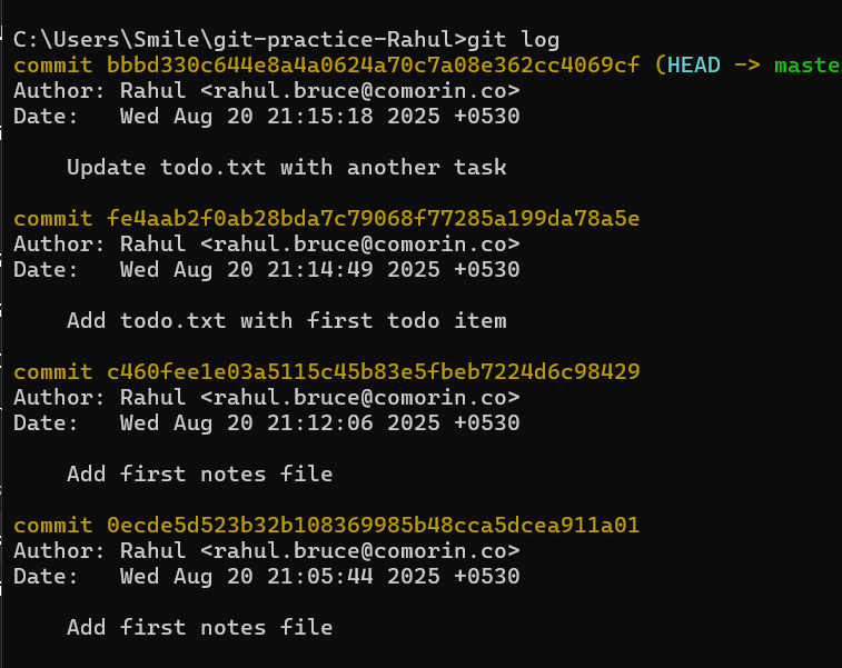Git log