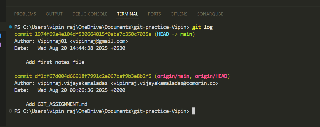 Git log